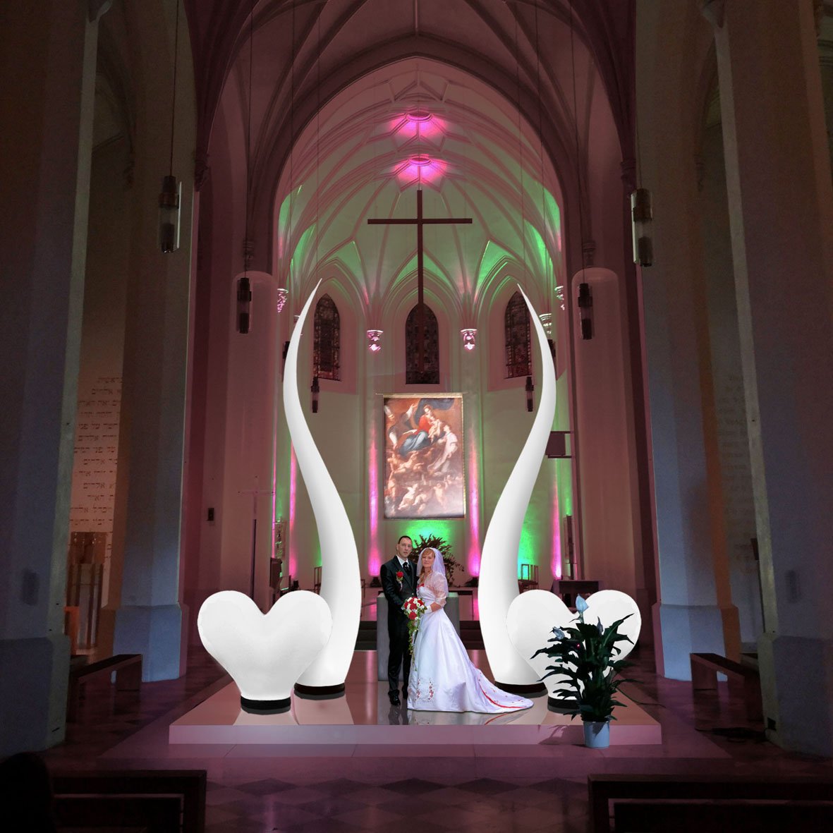 weddingLIGHT airLIGHT Hochzeitsdeko Hochzeit Kirche 6