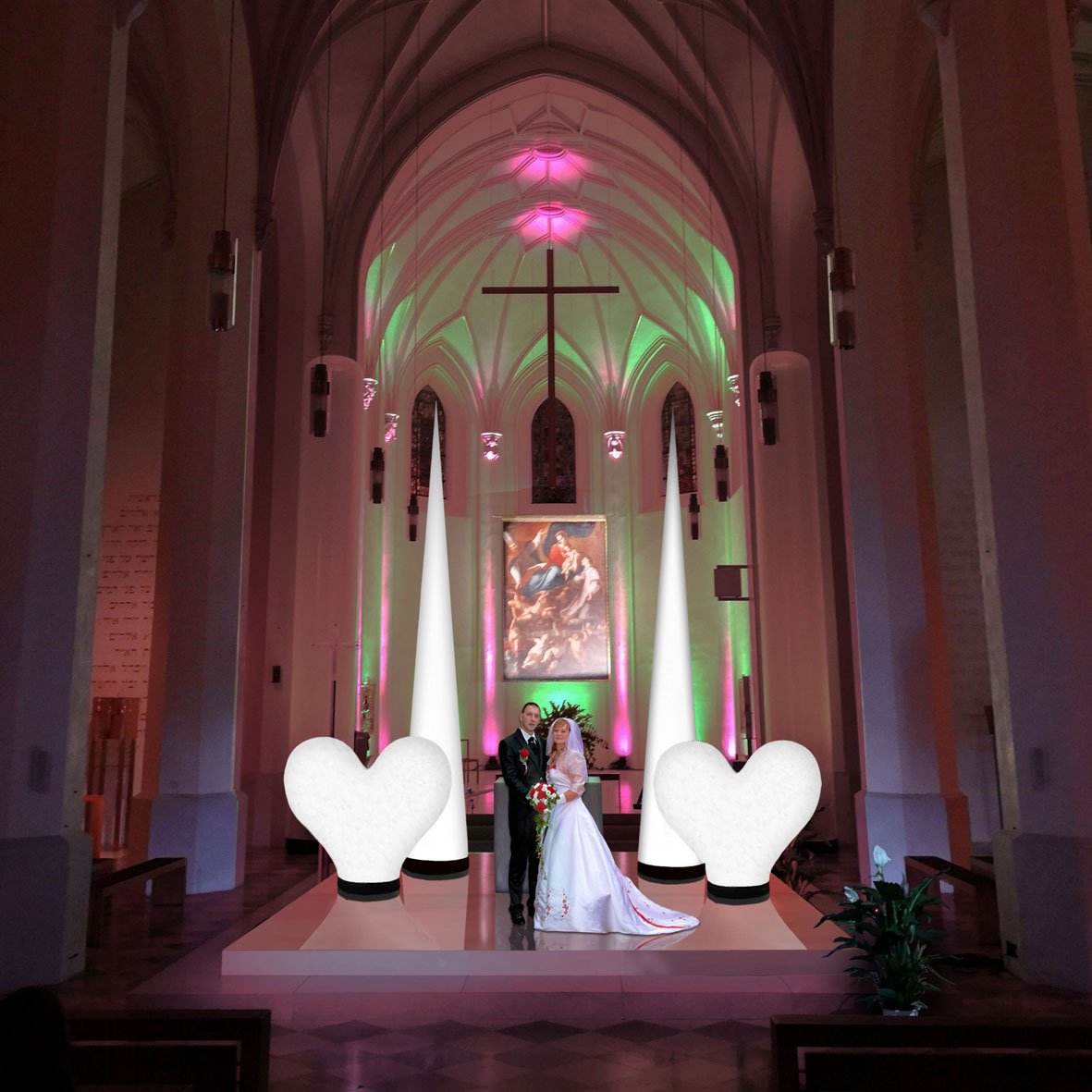 weddingLIGHT airLIGHT Hochzeitsdeko Hochzeit Kirche 12